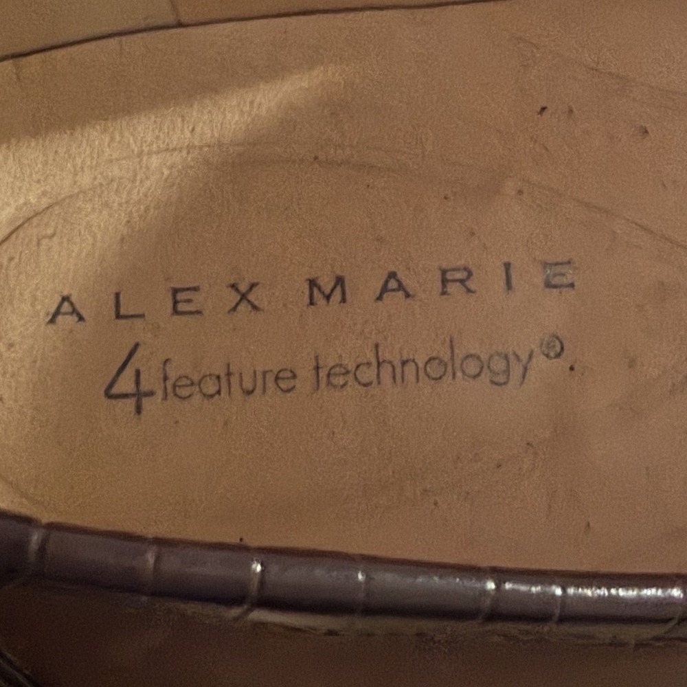 Alex Marie Felix Crocodile Embossed Healed Leather Loafers Women's Size 11M - Picture 9 of 12